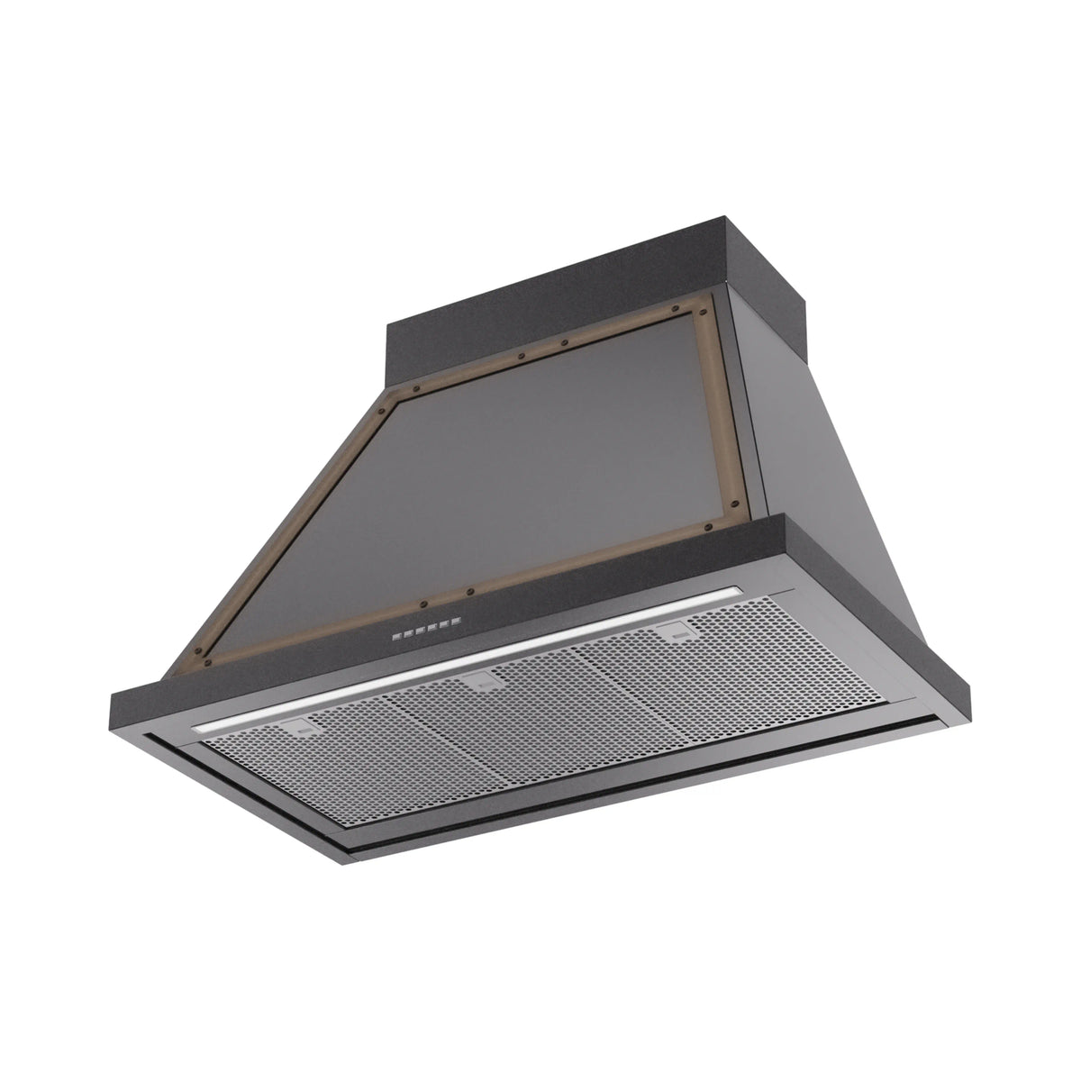 ILVE Nostalgie II 36-Inch 600 CFM Wall Mounted Range Hood in Glossy Black with Burnished Bronze Trim (UANB36BKB)