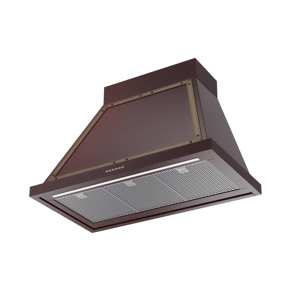 ILVE Nostalgie II 36-Inch 600 CFM Wall Mounted Range Hood in Burgundy with Burnished Bronze Trim (UANB36BUB)