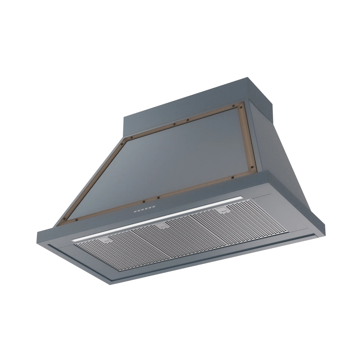 ILVE Nostalgie II 40-Inch 600 CFM Wall Mounted Range Hood in Blue Grey with Burnished Bronze Trim (UANB40BGB)