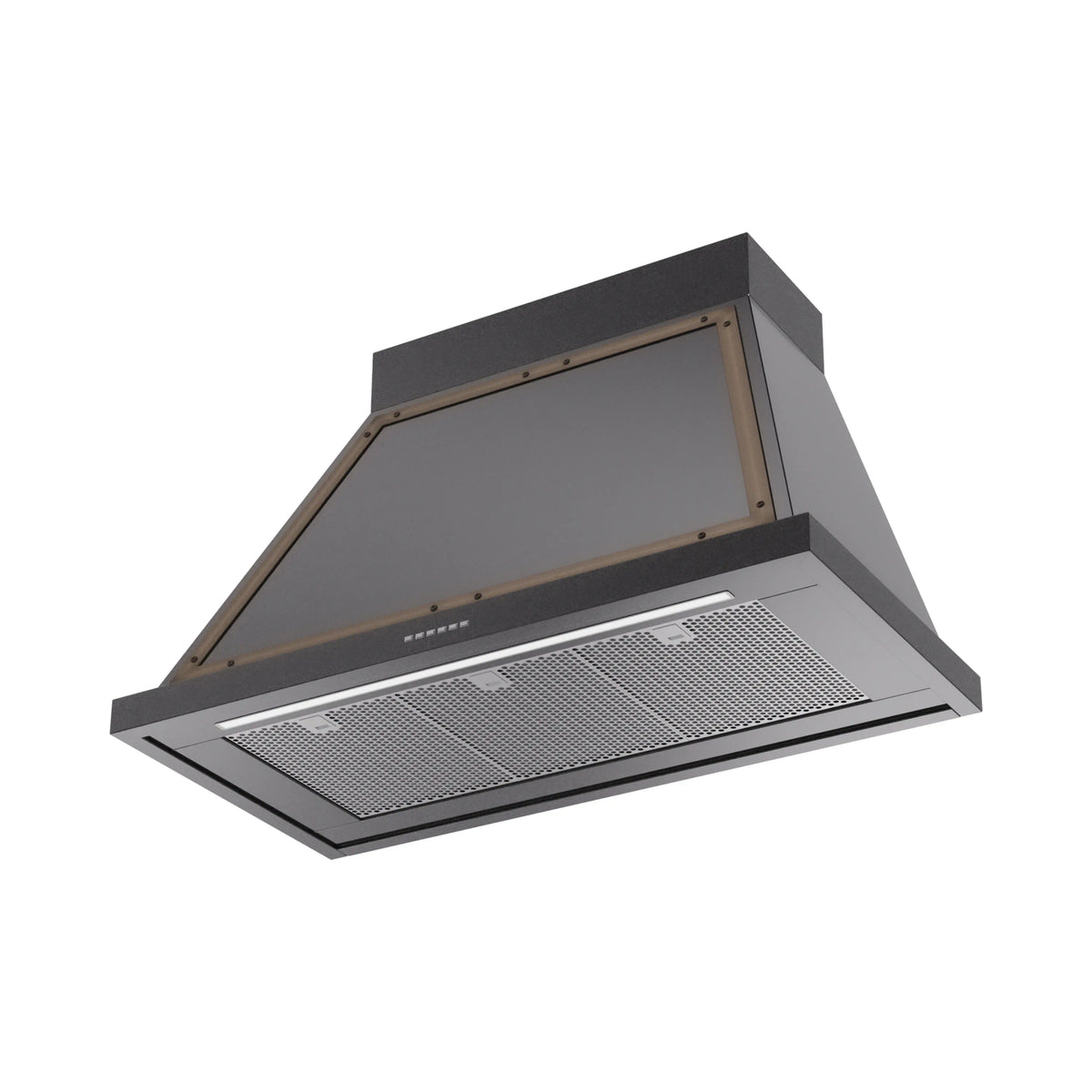 ILVE Nostalgie II 40-Inch 600 CFM Wall Mounted Range Hood in Glossy Black with Burnished Bronze Trim (UANB40BKB)