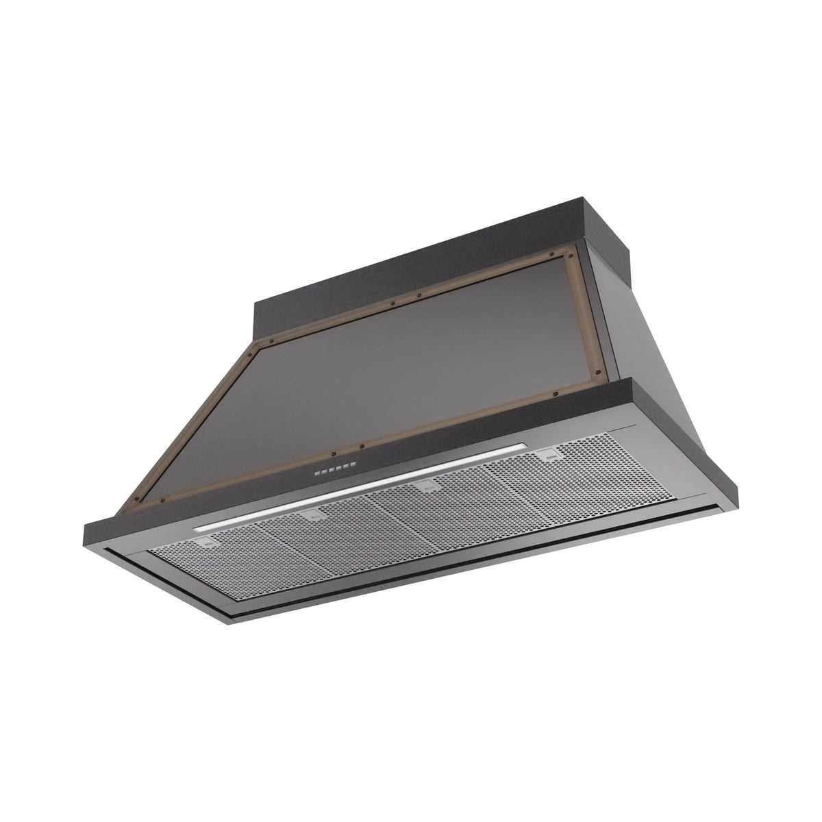 ILVE Nostalgie II 48-Inch 600 CFM Wall Mounted Range Hood in Glossy Black with Burnished Bronze Trim (UANB48BKB)