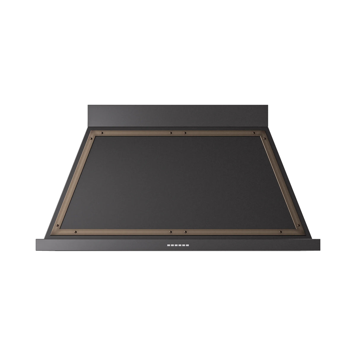 ILVE Nostalgie II 48-Inch 600 CFM Wall Mounted Range Hood in Glossy Black with Burnished Bronze Trim (UANB48BKB)