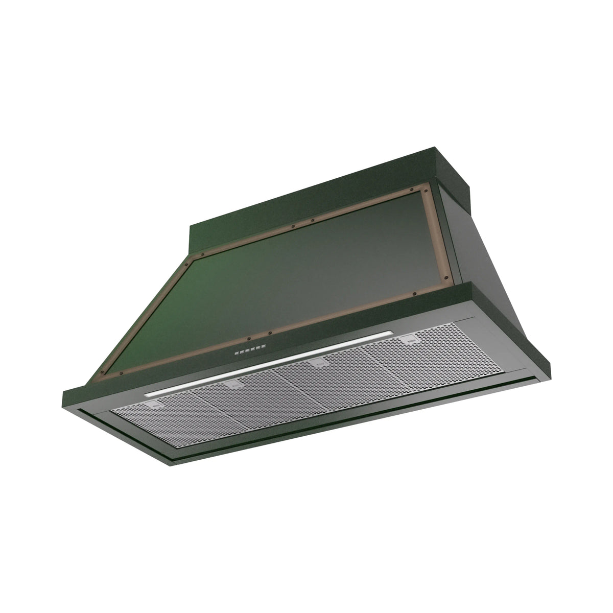 ILVE Nostalgie II 48-Inch 600 CFM Wall Mounted Range Hood in Emerald Green with Burnished Bronze Trim (UANB48EGB)
