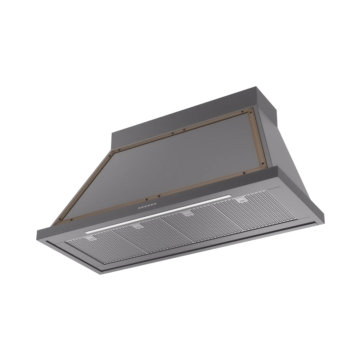 ILVE Nostalgie II 48-Inch 600 CFM Wall Mounted Range Hood in Graphite Matte with Burnished Bronze Trim (UANB48MGB)