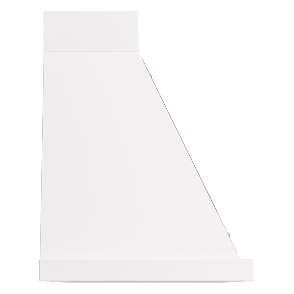 ILVE Nostalgie II 60-Inch 600 CFM Wall Mounted Range Hood in White with Brass Trim (UANB60WHG)