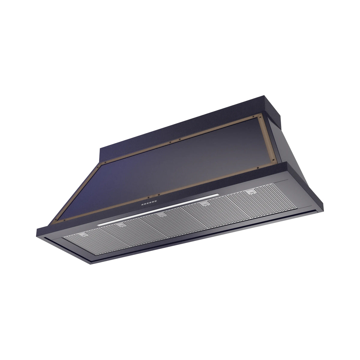ILVE Nostalgie II 60-Inch 600 CFM Wall Mounted Range Hood in Midnight Blue with Burnished Bronze Trim (UANB60MBB)