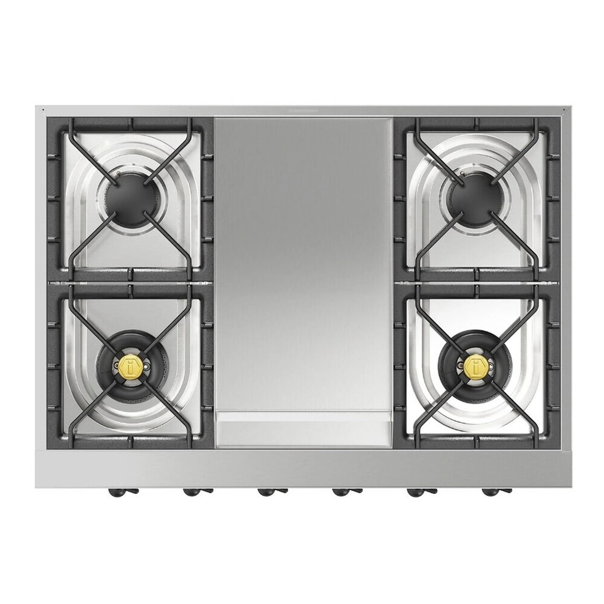 ILVE Nostalgie II 36-Inch Built-In Propane Gas Rangetop, 6 Burners, Griddle, Stainless Steel (UHCP36FNSSBLP)