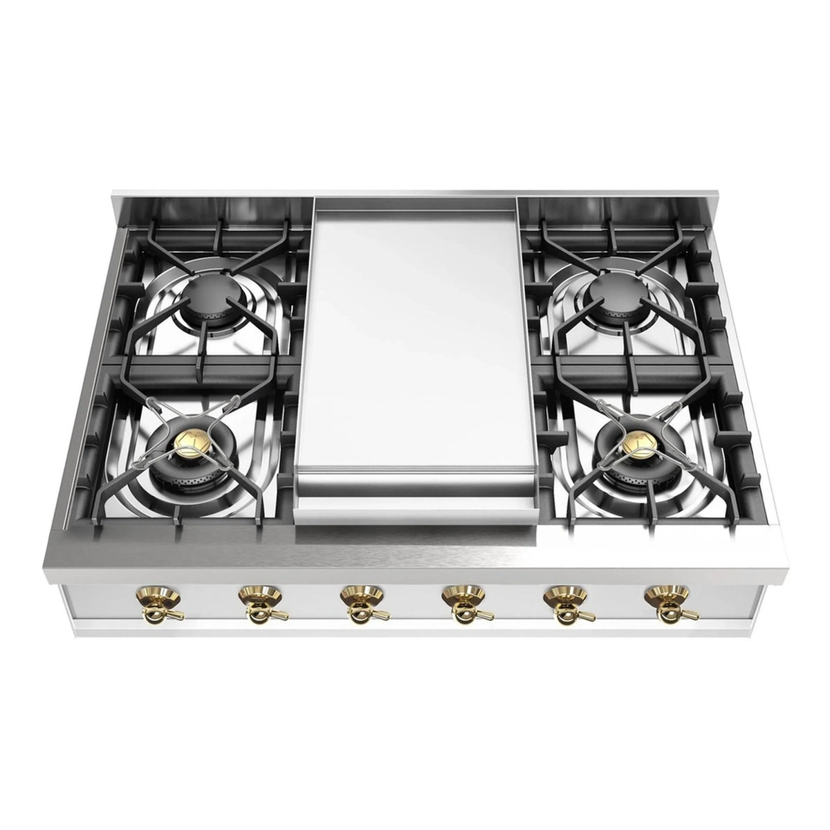 ILVE Nostalgie II 36-Inch Built-In Propane Gas Rangetop, Griddle, Stainless Steel (UHCP36FNSSGLP)