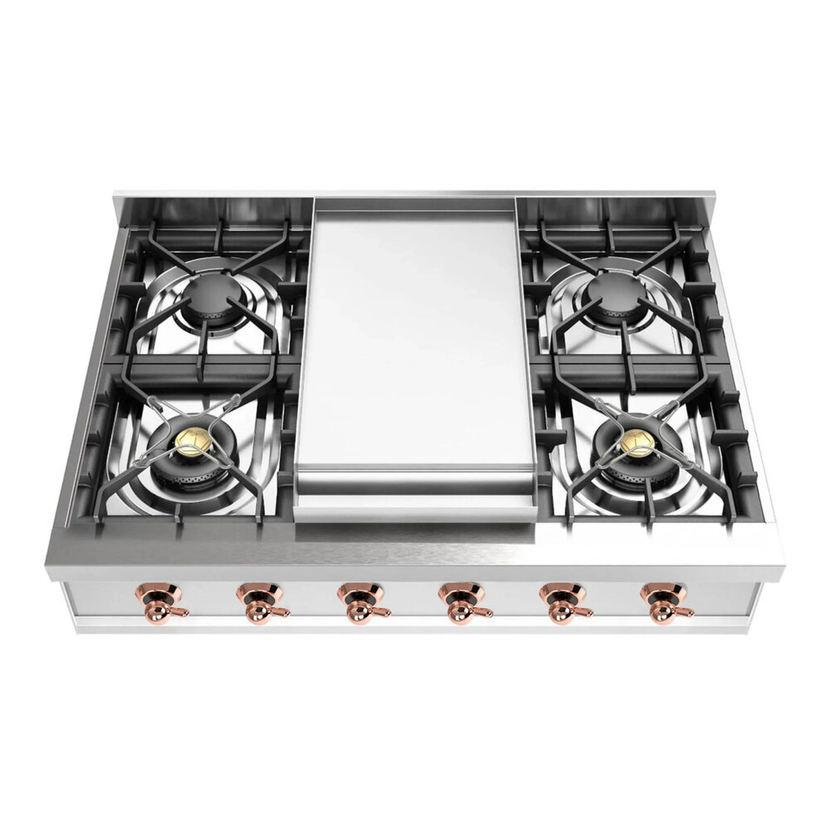 ILVE Nostalgie II 36-Inch Built-In Propane Gas Rangetop, 6 Burners, Griddle, Stainless Steel (UHCP36FNSSPLP)