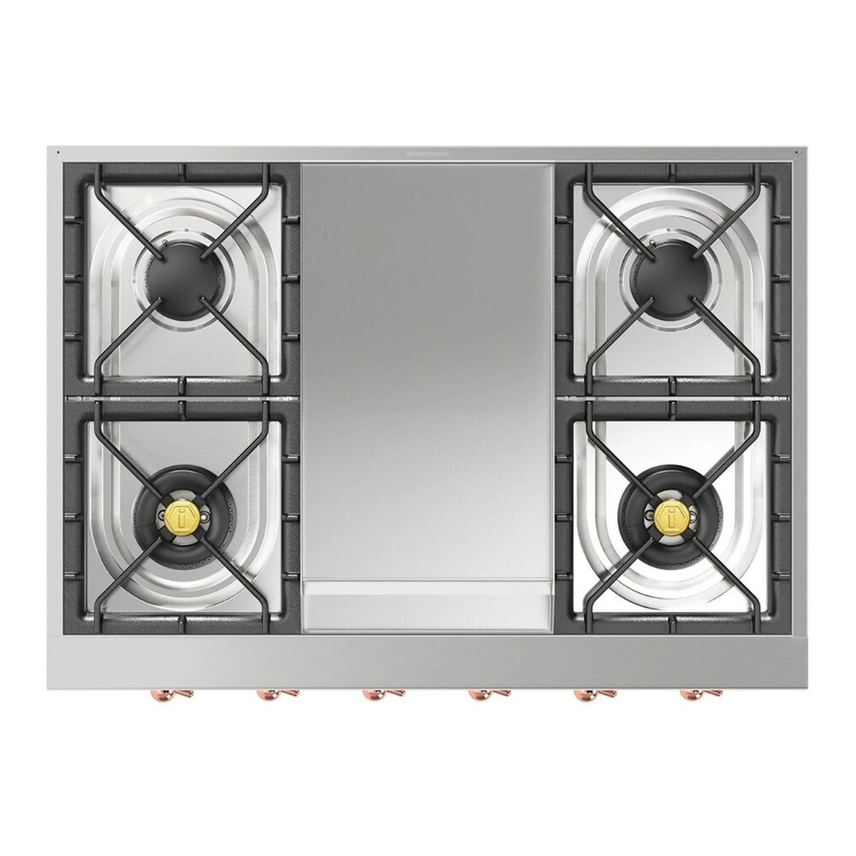 ILVE Nostalgie II 36-Inch Built-In Propane Gas Rangetop, 6 Burners, Griddle, Stainless Steel (UHCP36FNSSPLP)