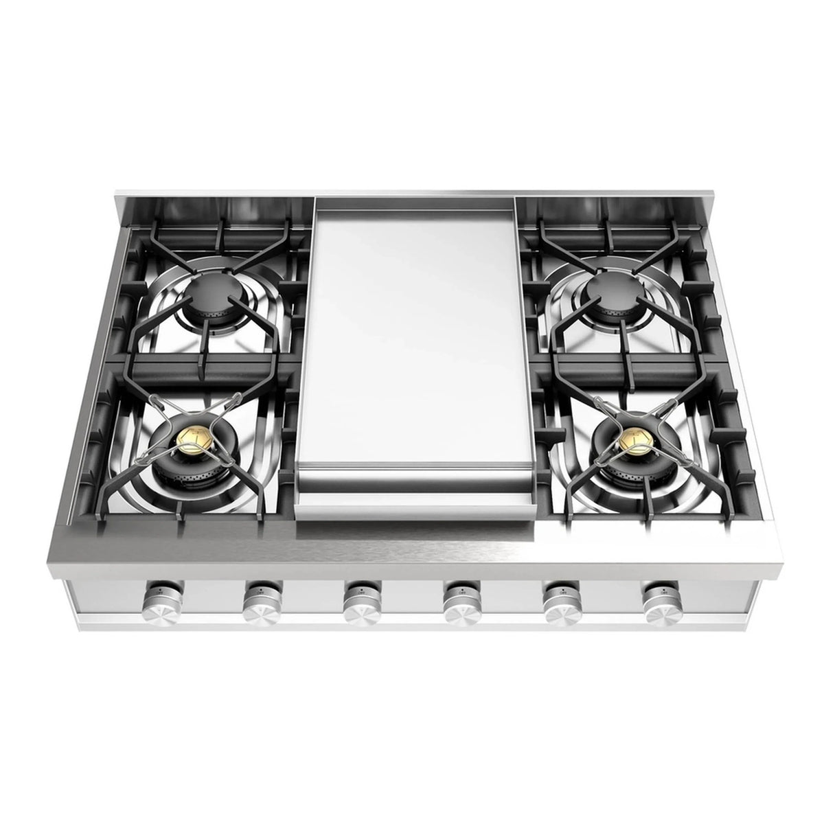 ILVE Professional Plus II 36-Inch Built-In Propane Gas Rangetop, Griddle, Stainless Steel (UHCP36FSSLP)