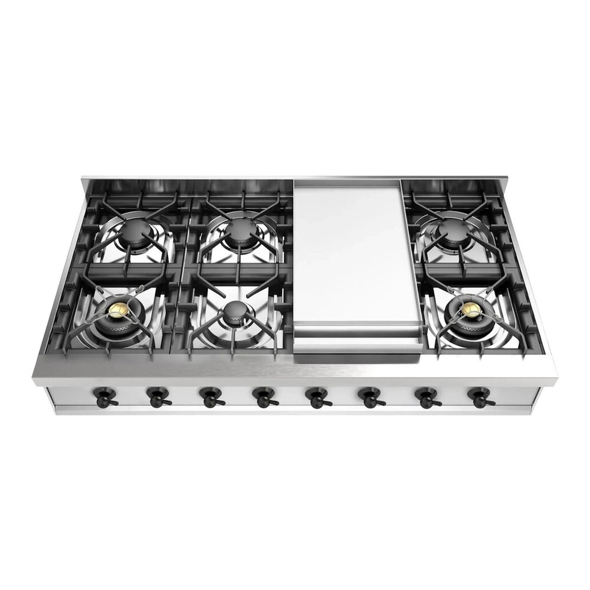 ILVE Nostalgie II 48-Inch Built-In Natural Gas Rangetop, Griddle, Stainless Steel (UHCP48FNSSB)