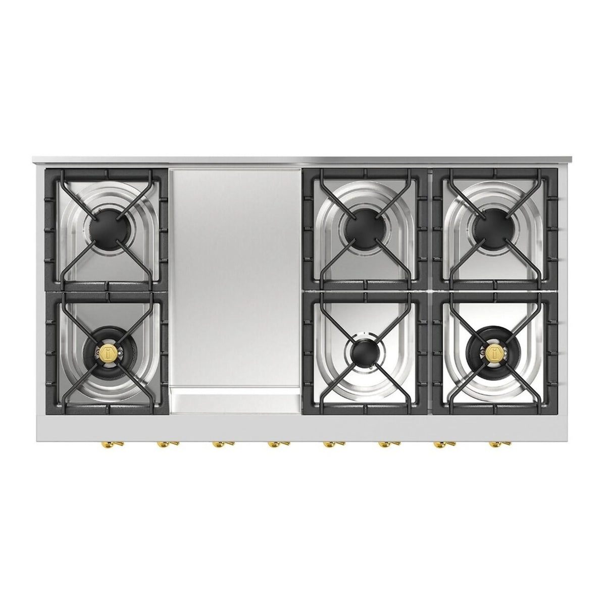 ILVE Nostalgie II 48-Inch Built-In Natural Gas Rangetop, Griddle, Stainless Steel (UHCP48FNSSG)