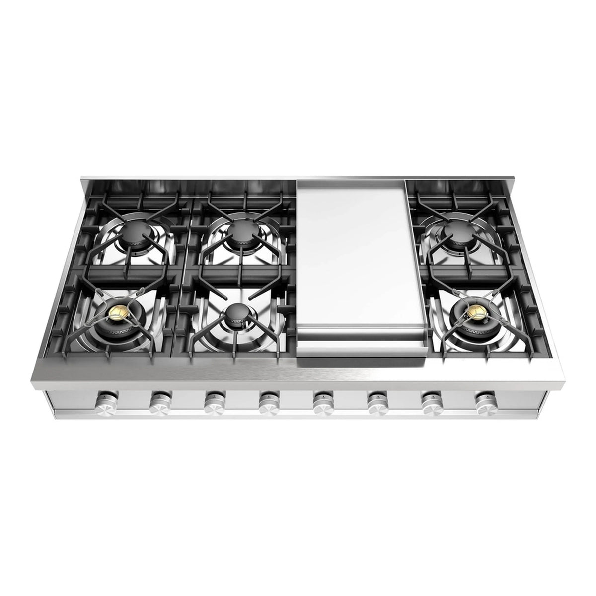 ILVE Professional Plus II 48-Inch Built-In Natural Gas Rangetop, Griddle, Stainless Steel (UHCP48FSS)