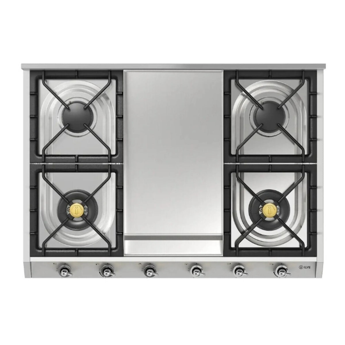 ILVE Nostalgie II 36-Inch Built-In Propane Gas Cooktop, Griddle, Stainless Steel (UHCP965FNSSCLP)