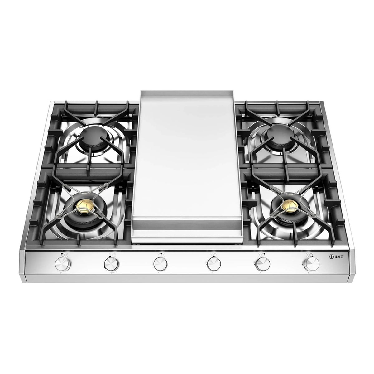 ILVE Professional Plus II 36-Inch Built-In Propane Gas Cooktop, Griddle, Stainless Steel (UHCP965FSSLP)