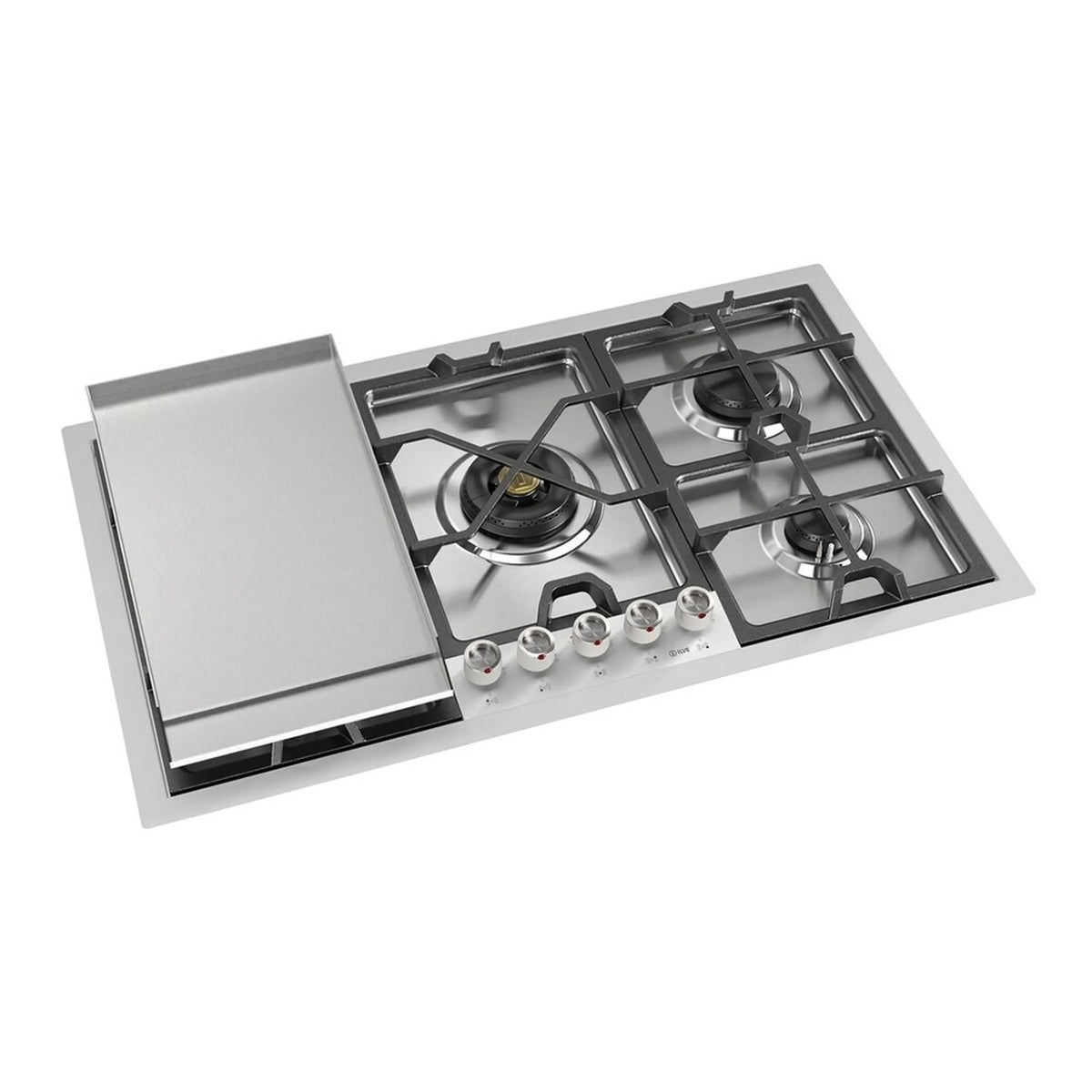 ILVE Panoramagic 36-Inch Built-In Propane Gas Cooktop, 5 Burners, Griddle, Stainless Steel (UHCPMT95FSSLP)