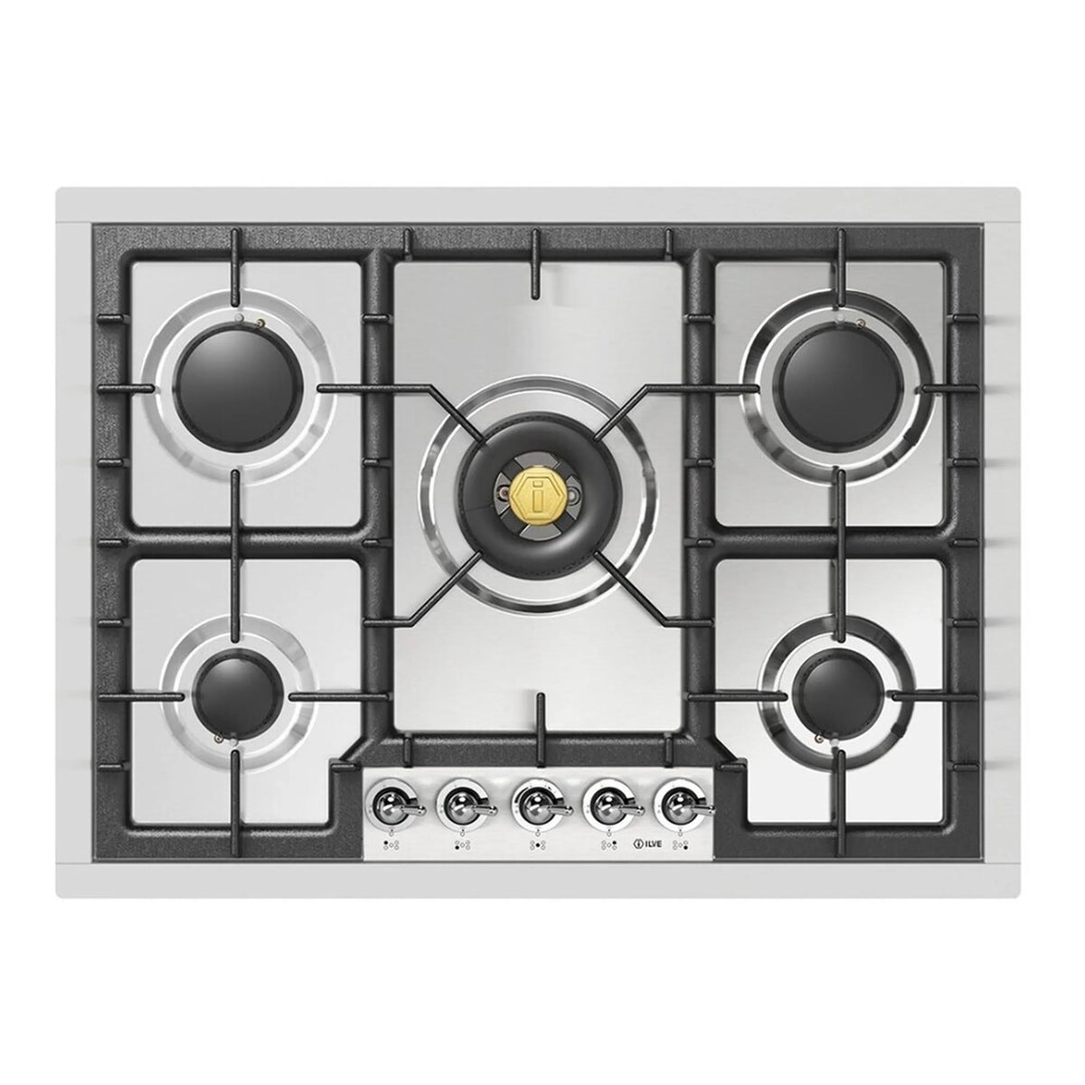 ILVE Nostalgie II 30-Inch Built-In Propane Gas Cooktop, 5 Burners, Stainless Steel (UHCPT75NSSCLP)