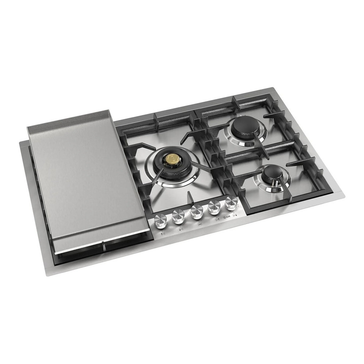ILVE Professional Plus II 36-Inch Built-In Natural Gas Cooktop, Total Black Brass Burners, Stainless Steel (UHCPT95FSS)