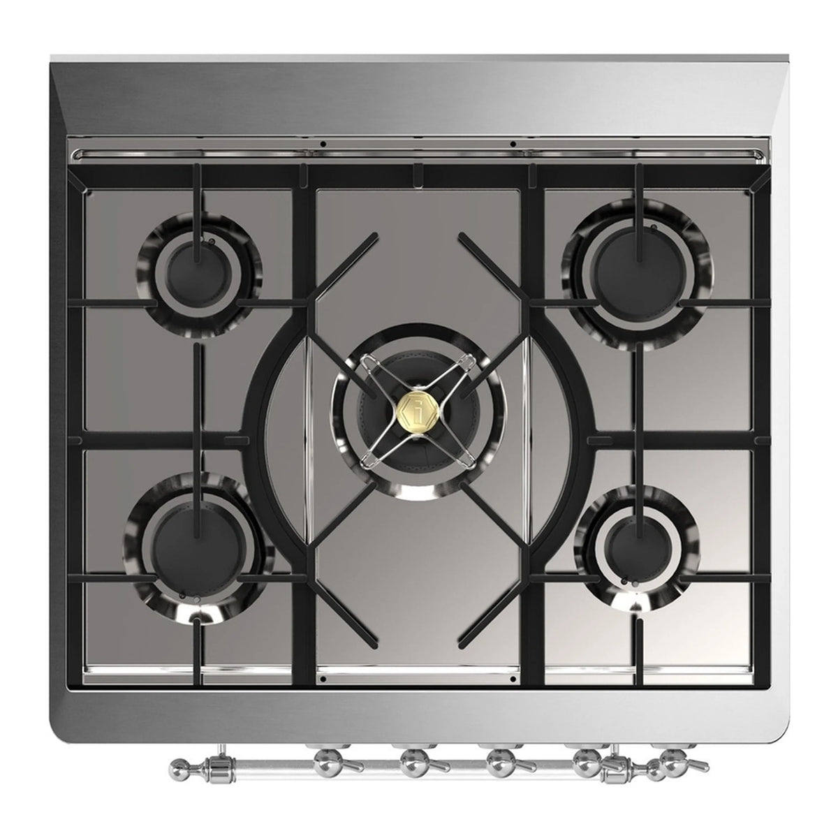ILVE Majestic III 30-Inch Propane Dual Fuel Range, 5 Burners, Triple Glass Door Oven, Glossy Black with Chrome Trim (UM30NR3BKCLP)