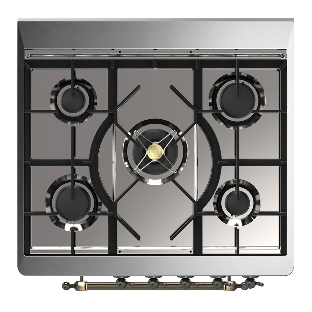 ILVE Majestic III 30-Inch Propane Dual Fuel Range, 5 Burners, Triple Glass Door Oven, Emerald Green with Burnished Trim (UM30NR3EGBLP)