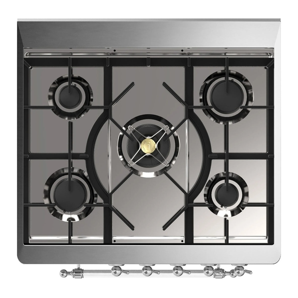 ILVE Majestic III 30-Inch Natural Gas Dual Fuel Range, 5 Burners, Triple Glass Door Oven, Graphite Matte with Chrome Trim (UM30NR3MGC)