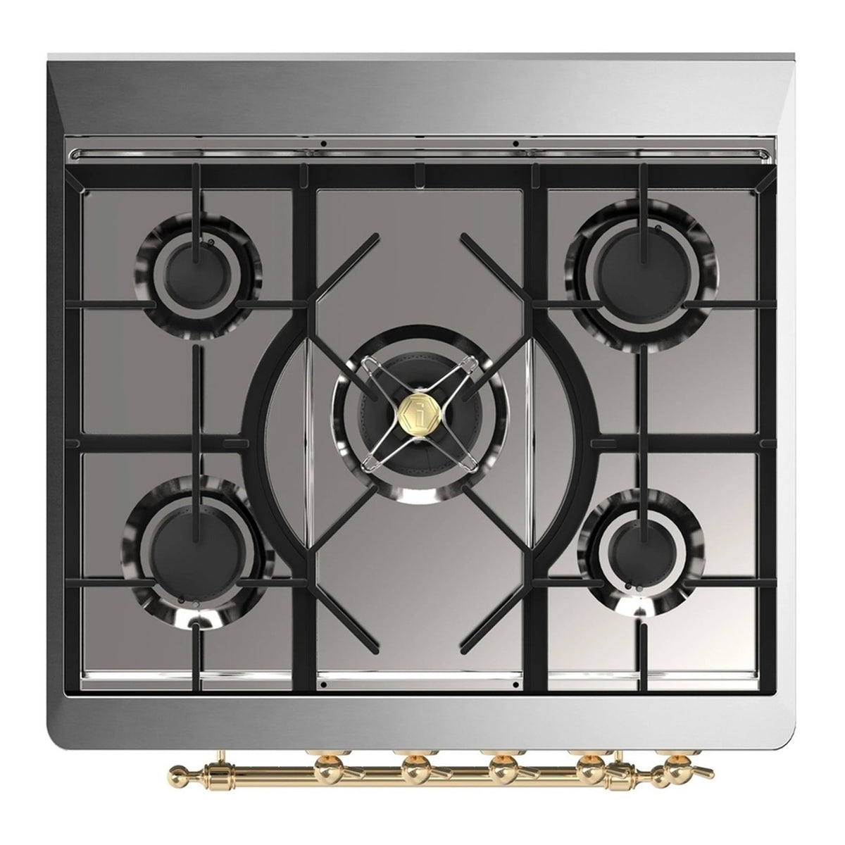 ILVE Majestic III 30-Inch Propane Dual Fuel Range, 5 Burners, Triple Glass Door Oven, Graphite Matte with Brass Trim (UM30NR3MGGLP)