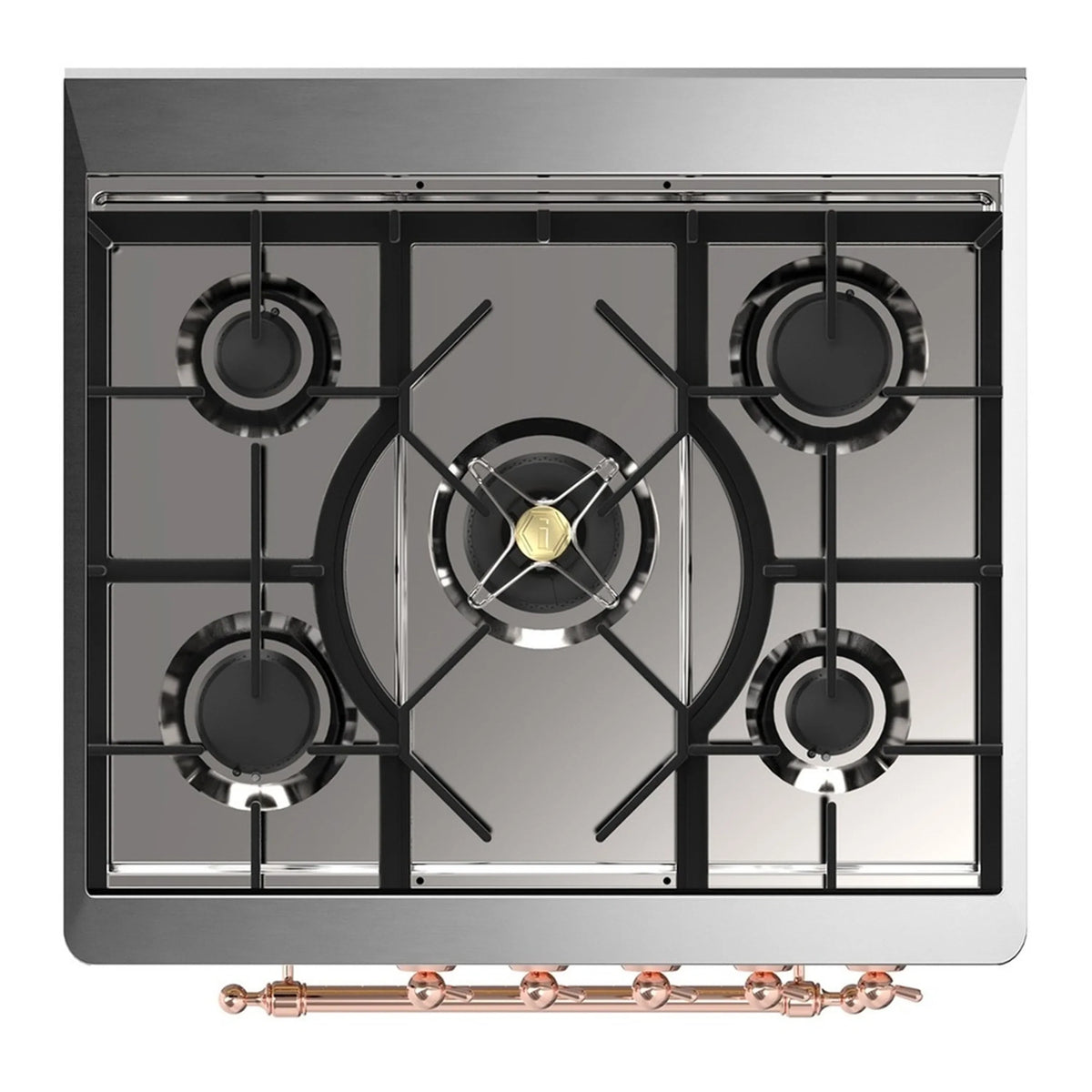 ILVE Majestic III 30-Inch Propane Dual Fuel Range, 5 Burners, Triple Glass Door Oven, Graphite Matte with Copper Trim (UM30NR3MGPLP)