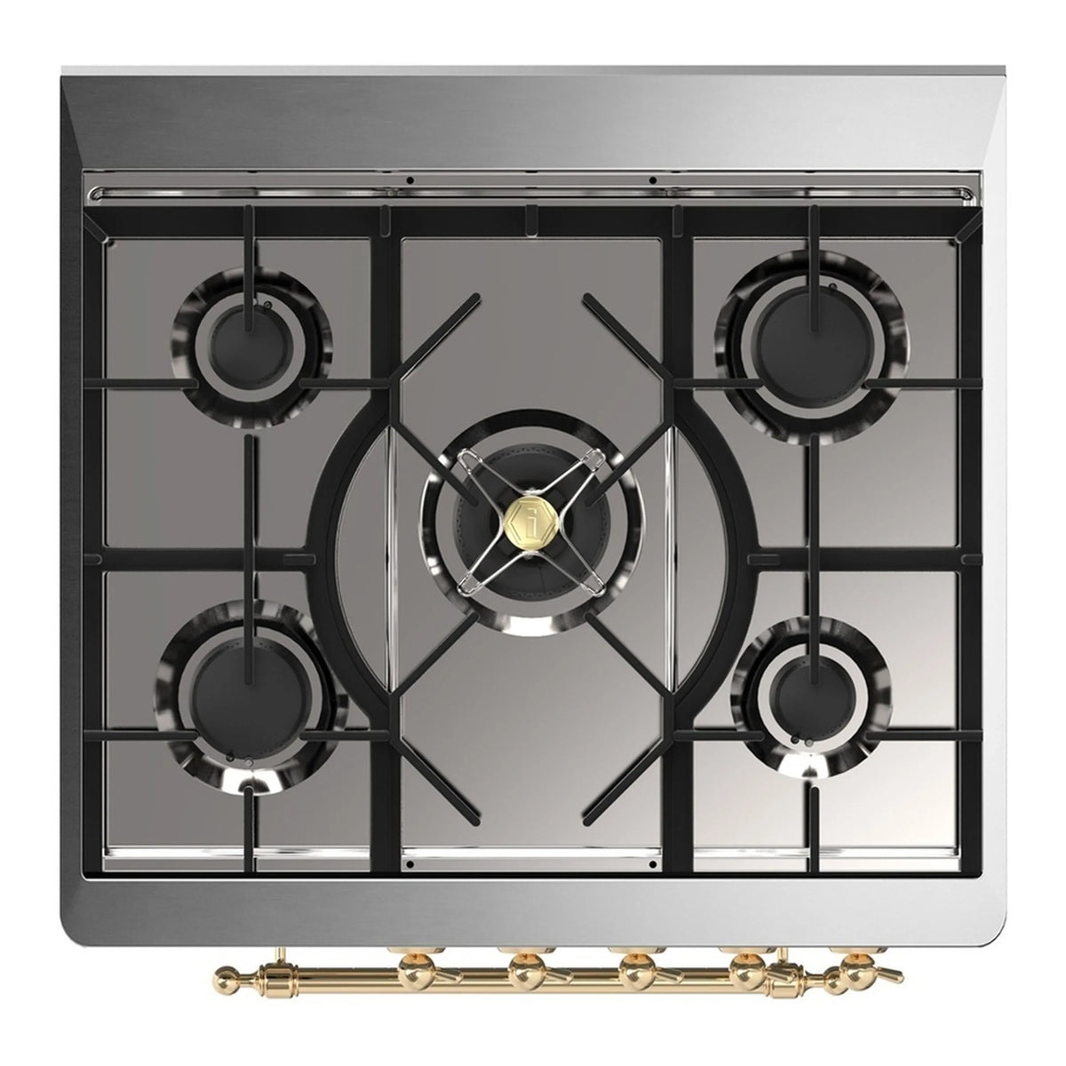 ILVE Majestic III 30-Inch Propane Dual Fuel Range, 5 Burners, Solid Door Oven, Antique White with Brass Trim (UM30QNR3AWGLP)