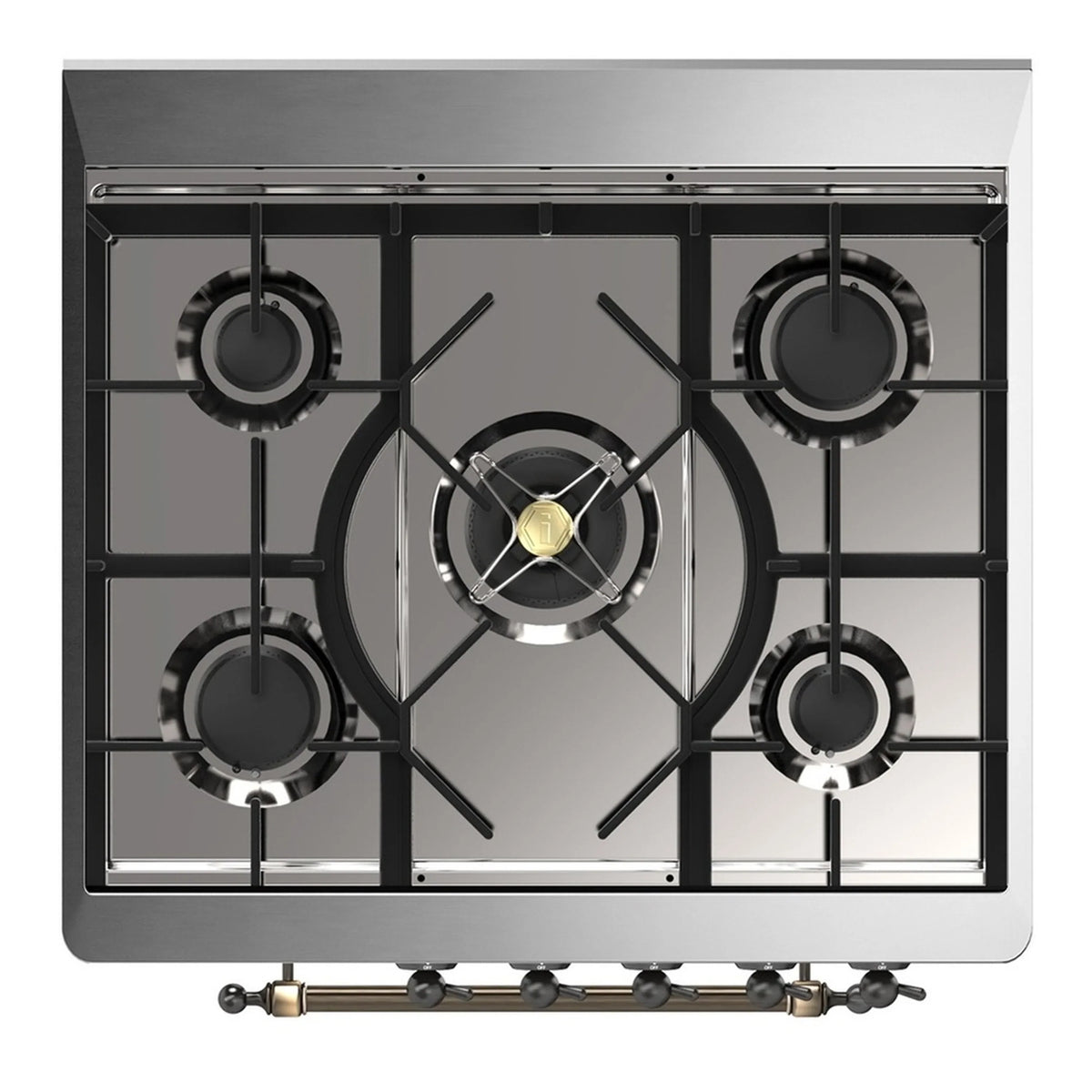 ILVE Majestic III 30-Inch Propane Dual Fuel Range, 5 Burners, Solid Door Oven, Midnight Blue with Burnished Trim (UM30QNR3MBBLP)