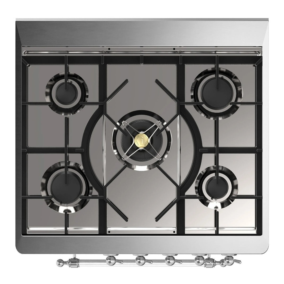 ILVE Majestic III 30-Inch Natural Gas Dual Fuel Range, 5 Burners, Solid Door Oven, Graphite Matte with Chrome Trim (UM30QNR3MGC)