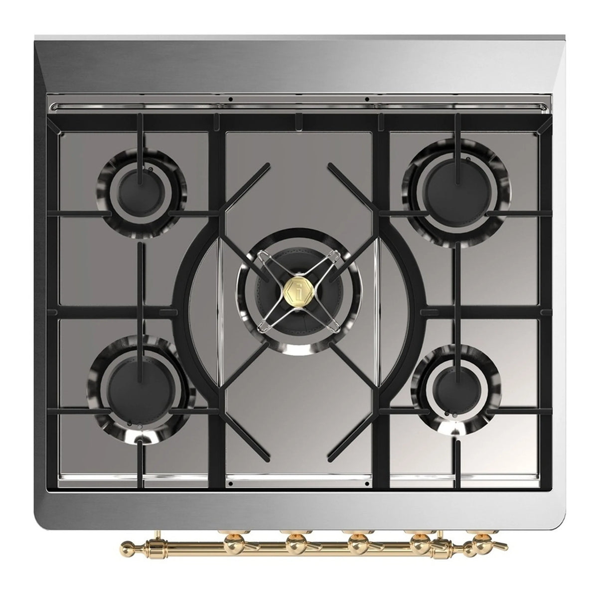 ILVE Majestic III 30-Inch Propane Dual Fuel Range, 5 Burners, Solid Door Oven, Graphite Matte with Brass Trim (UM30QNR3MGGLP)