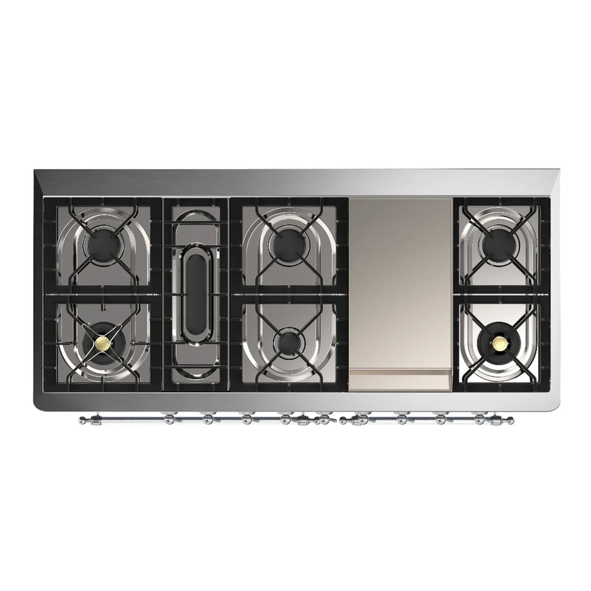 ILVE Majestic III 60-inch Dual Fuel Range with 7 Natural Gas Burner, Griddle and Triple Glass Door Electric Oven in Emerald Green with Chrome Trim (UM60FNR3EGC)