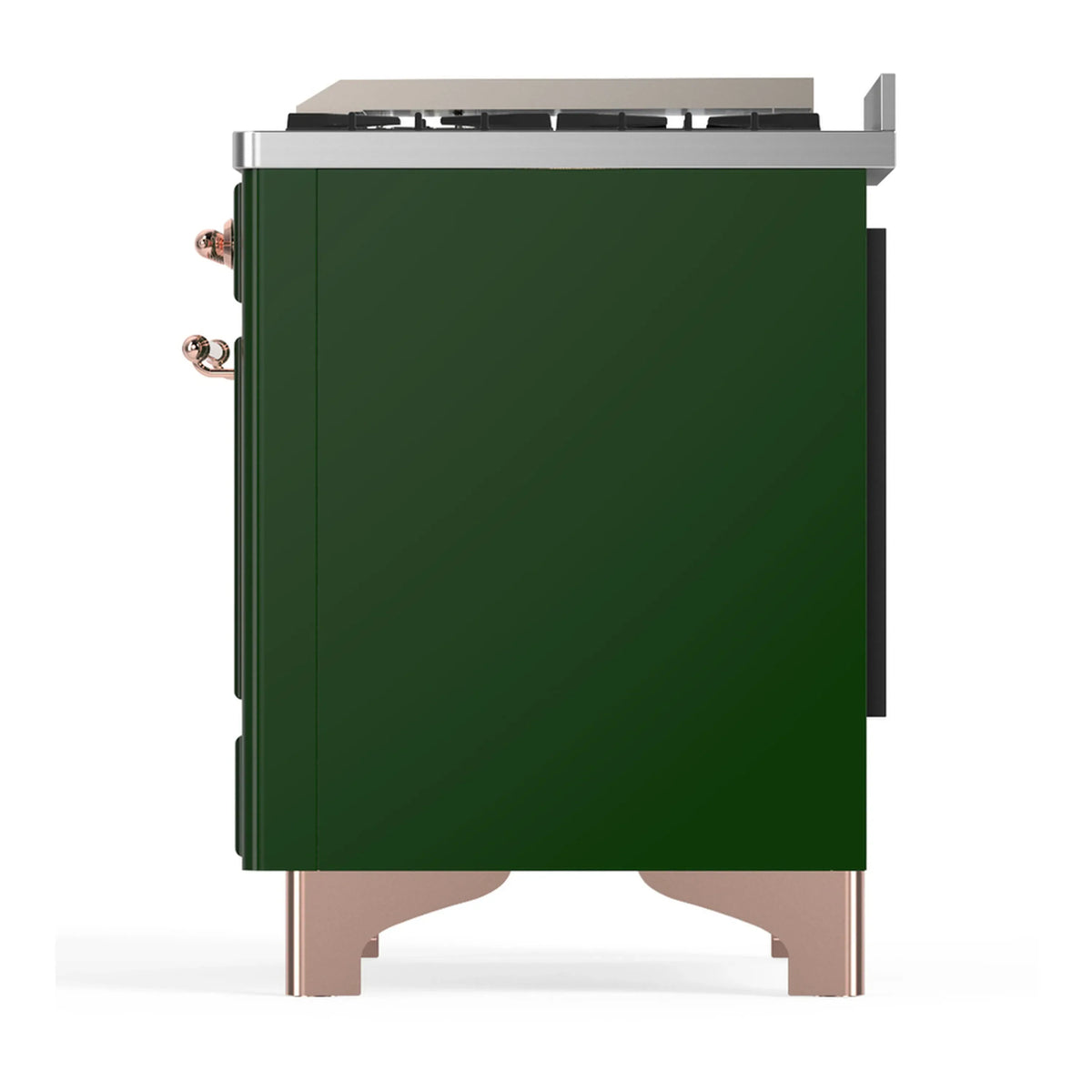 ILVE Majestic III 60-inch Dual Fuel Range with 5 Liquid Propane Burner, Griddle and Triple Glass Door Electric Oven in Emerald Green with Copper Trim (UM60FNR3EGPLP)