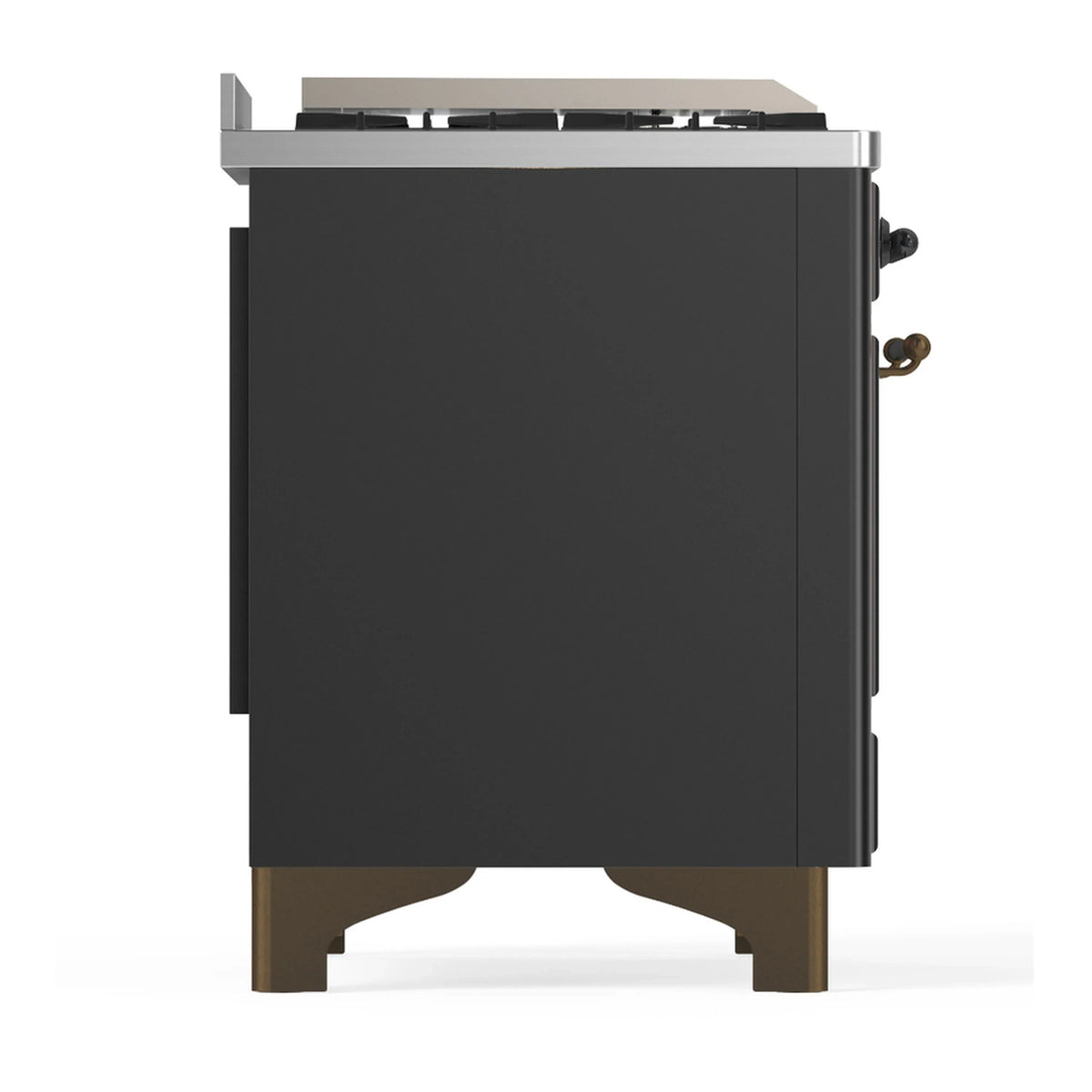 ILVE Majestic III 60-inch Dual Fuel Range with 5 Liquid Propane Burner, Griddle and Triple Glass Door Electric Oven in Graphite Matte with Burnished Trim (UM60FNR3MGBLP)