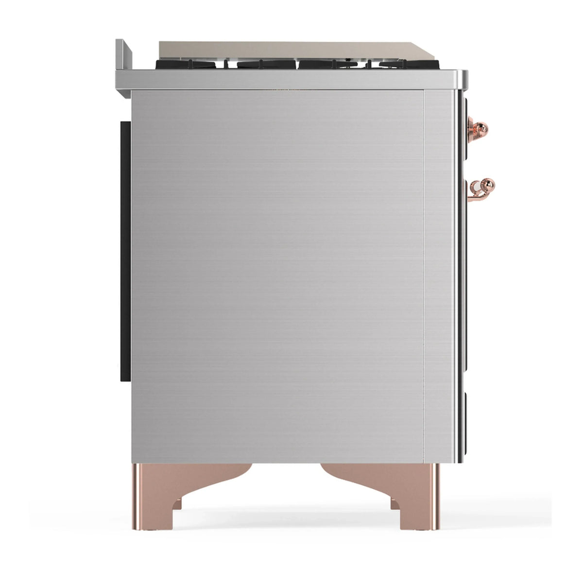 ILVE Majestic III 60-inch Dual Fuel Range with 5 Liquid Propane Burner, Griddle and Triple Glass Door Electric Oven in Stainless Steel with Copper Trim (UM60FNR3SSPLP)