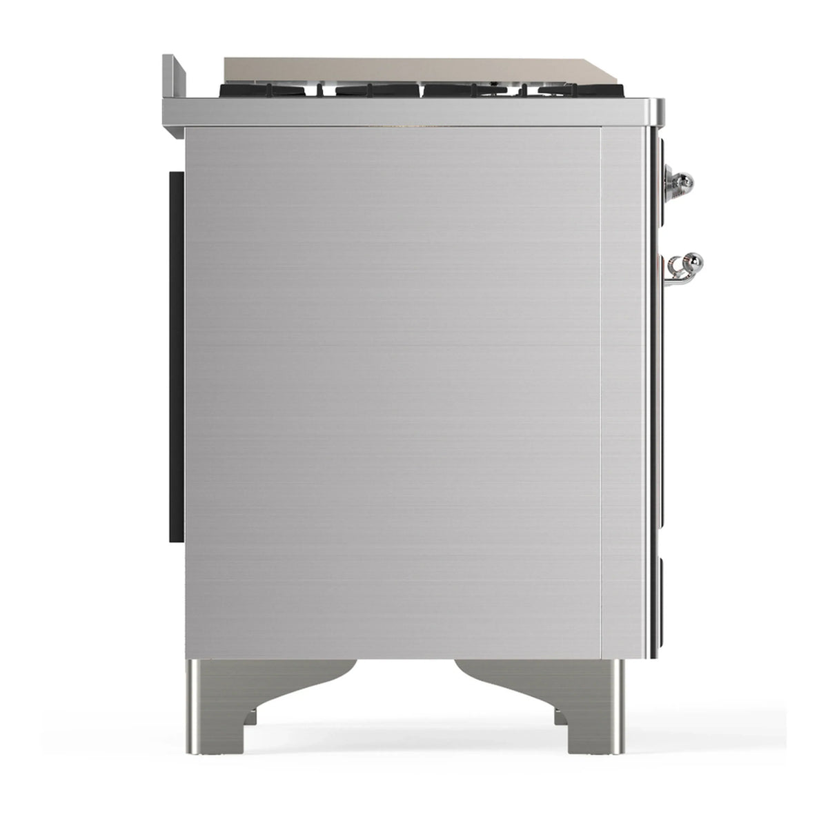 ILVE Majestic III 60-inch Dual Fuel Range with 5 Liquid Propane Burner, Griddle and Solid Door Electric Oven in Stainless Steel with Chrome Trim (UM60FQNR3SSCLP)
