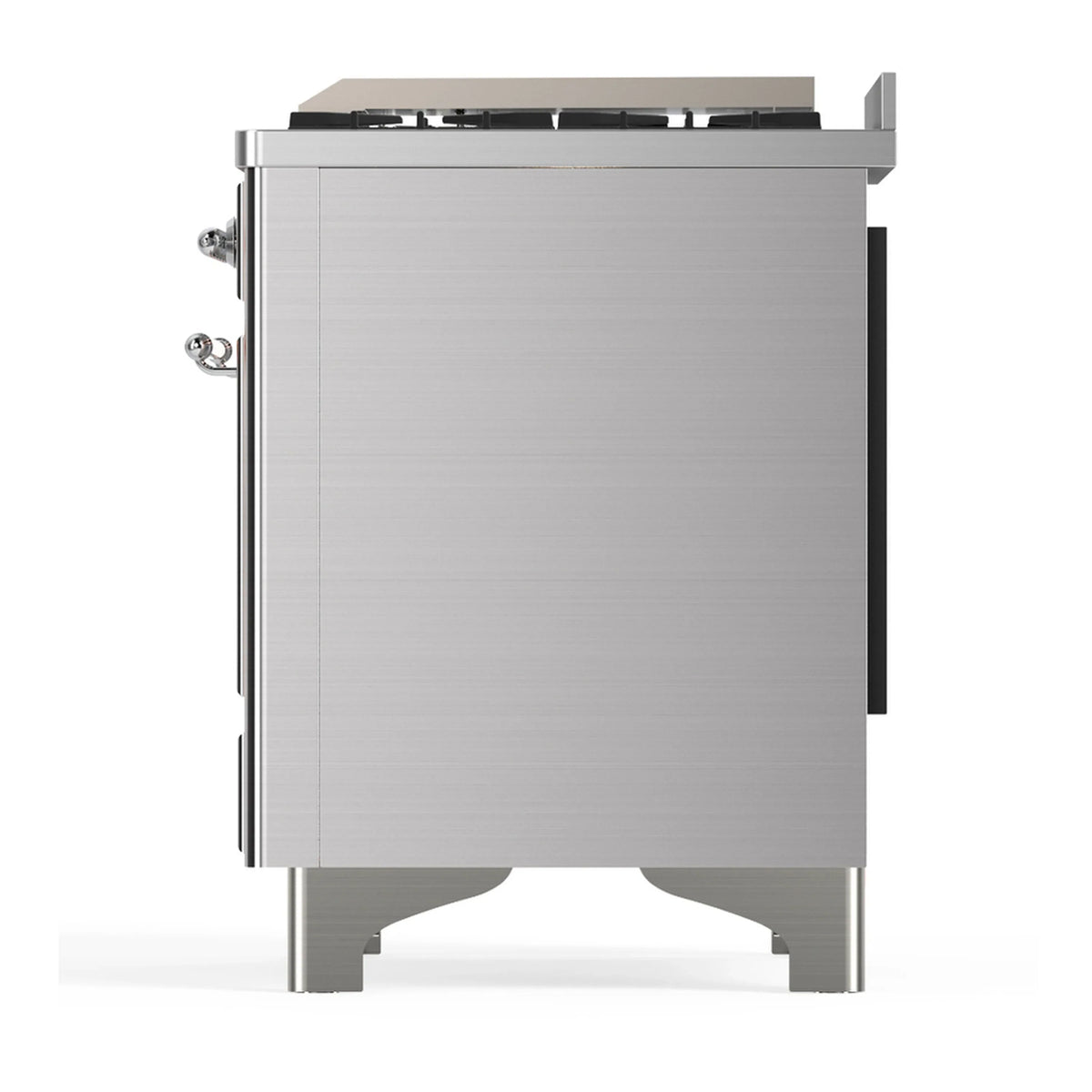 ILVE Majestic III 60-inch Dual Fuel Range with 5 Liquid Propane Burner, Griddle and Solid Door Electric Oven in Stainless Steel with Chrome Trim (UM60FQNR3SSCLP)