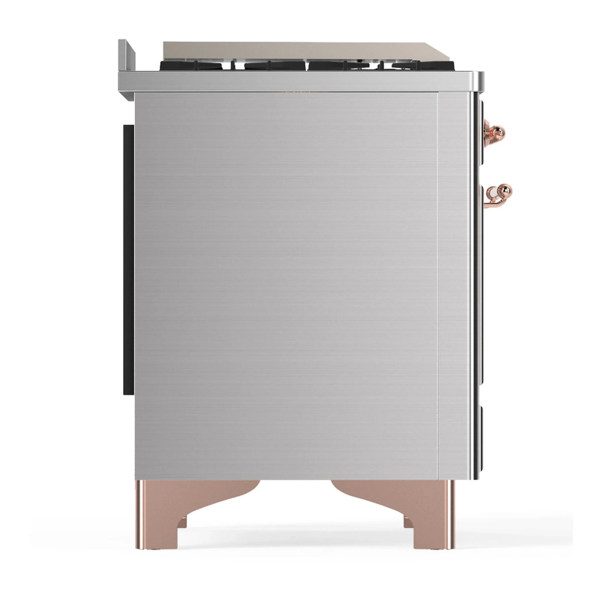 ILVE Majestic III 60-inch Dual Fuel Range with 5 Liquid Propane Burner, Griddle and Solid Door Electric Oven in Stainless Steel with Copper Trim (UM60FQNR3SSPLP)