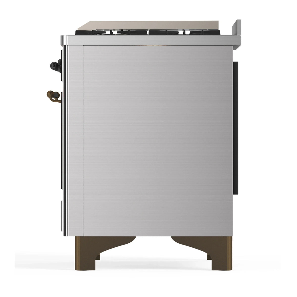 ILVE Majestic III 60-inch Dual Fuel Range with 5 Liquid Propane Burner, Griddle, French Top and Solid Door Electric Oven in Stainless Steel with Burnished Trim (UM60FSQNR3SSBLP)
