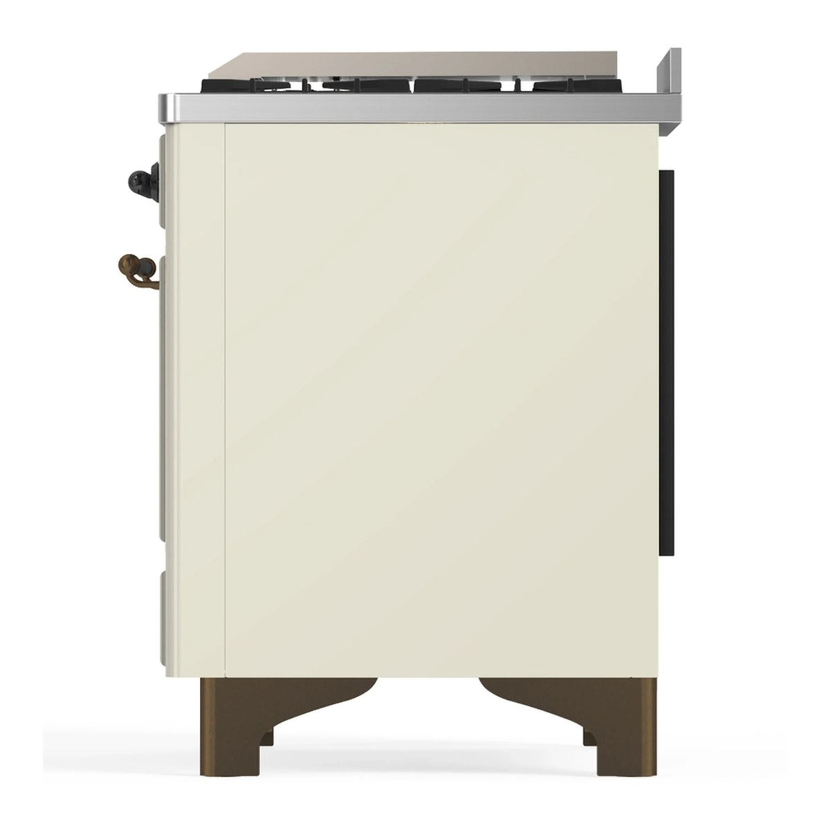 ILVE Majestic III 40-inch Dual Fuel Range with 5 Liquid Propane Burner, Griddle and Triple Glass Door Electric Oven in Antique White with Burnished Trim (UMD40FNR3AWBLP)
