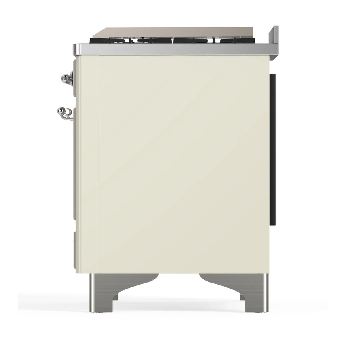 ILVE Majestic III 40-inch Dual Fuel Range with 5 Liquid Propane Burner, Griddle and Triple Glass Door Electric Oven in Antique White with Chrome Trim (UMD40FNR3AWCLP)