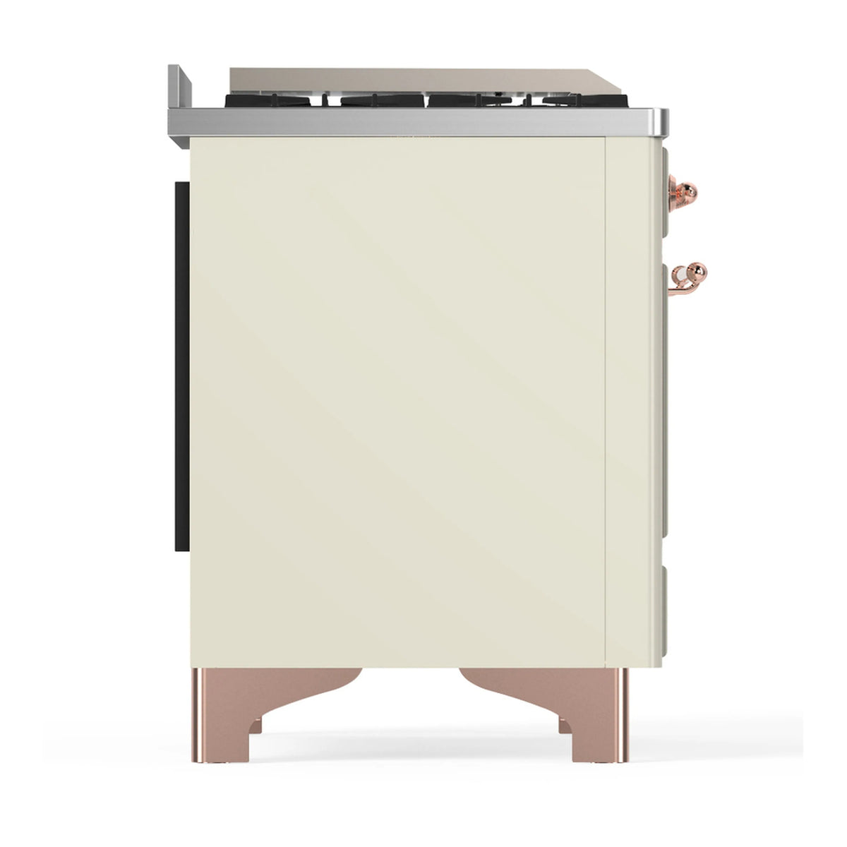 ILVE Majestic III 40-inch Dual Fuel Range with 5 Liquid Propane Burner, Griddle and Triple Glass Door Electric Oven in Antique White with Copper Trim (UMD40FNR3AWPLP)