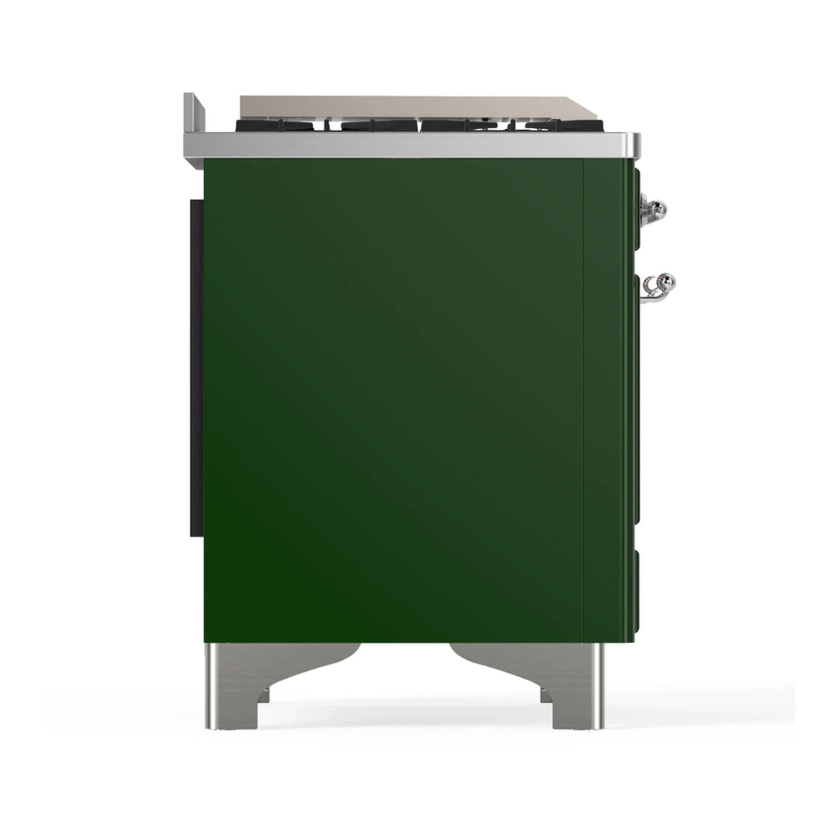 ILVE Majestic III 40-inch Dual Fuel Range with 5 Liquid Propane Burner, Griddle and Triple Glass Door Electric Oven in Emerald Green with Chrome Trim (UMD40FNR3EGCLP)