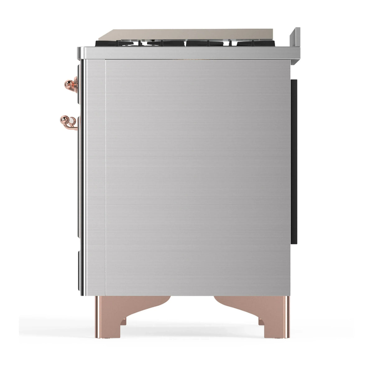 ILVE Majestic III 40-inch Dual Fuel Range with 6 Natural Gas Burner, Griddle and Triple Glass Door Electric Oven in Stainless Steel with Copper Trim (UMD40FNR3SSP)