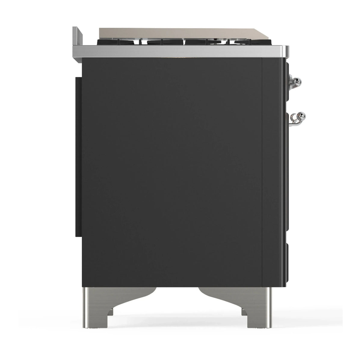 ILVE Majestic III 40-inch Dual Fuel Range with 5 Liquid Propane Burner, Griddle and Solid Door Electric Oven in Graphite Matte with Chrome Trim (UMD40FQNR3MGCLP)