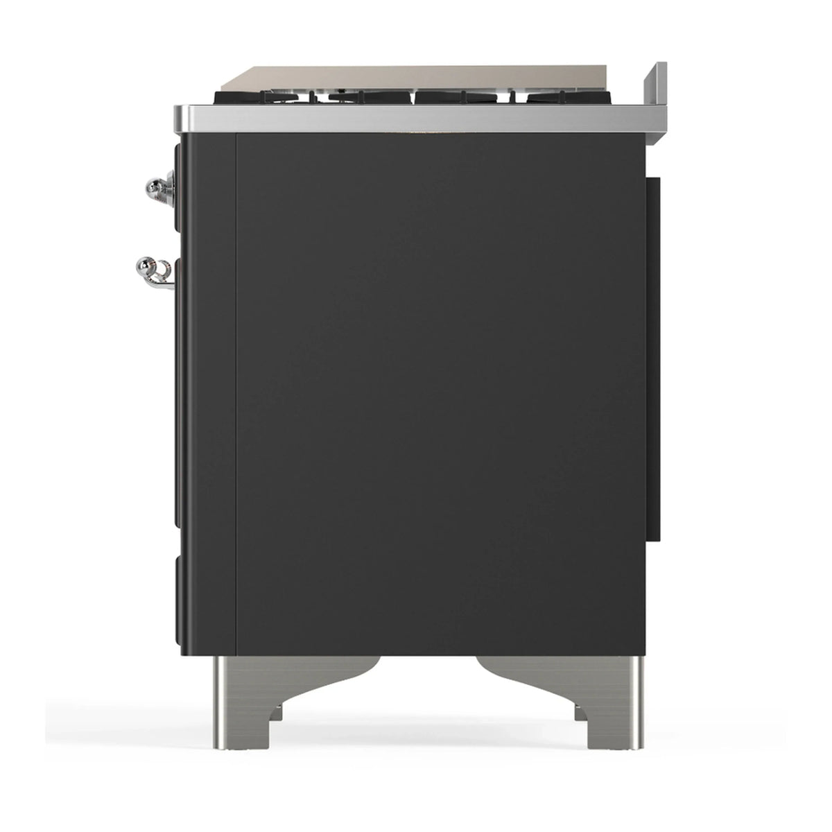 ILVE Majestic III 40-inch Dual Fuel Range with 5 Liquid Propane Burner, Griddle and Solid Door Electric Oven in Graphite Matte with Chrome Trim (UMD40FQNR3MGCLP)