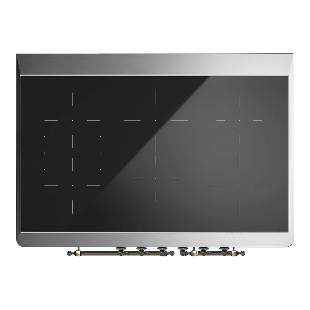 ILVE Majestic III 40-Inch Induction Range, 6 Elements, Triple Glass Door Electric Oven, Antique White with Burnished Trim (UMDIB40NR3AWB)