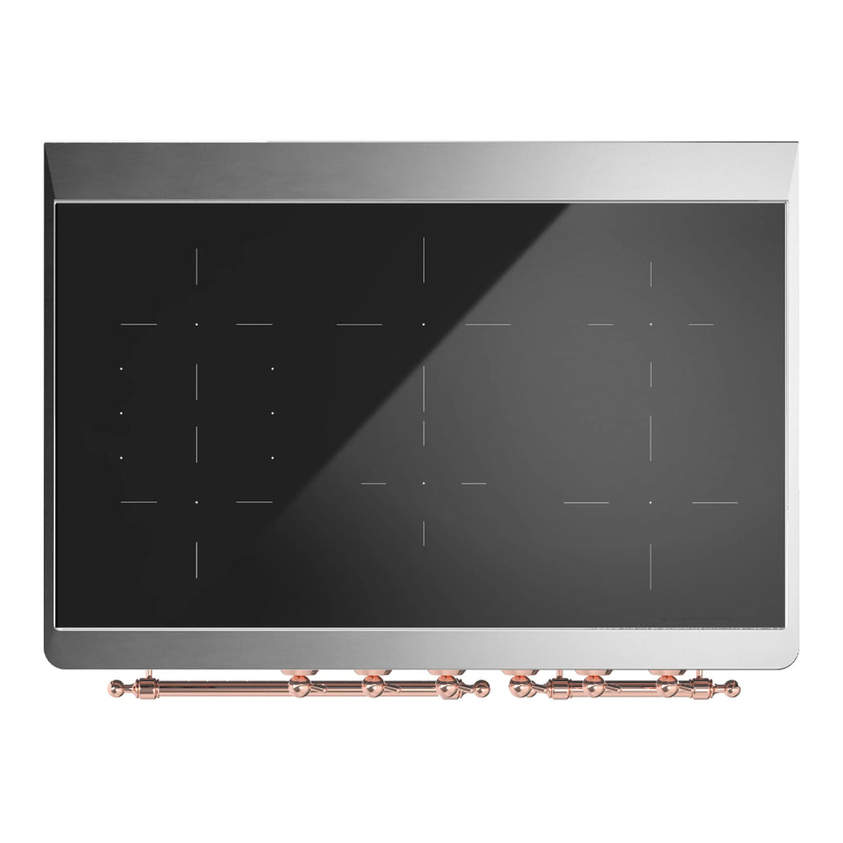 ILVE Majestic III 40-Inch Induction Range, 6 Elements, Triple Glass Door Electric Oven, Blue Grey with Copper Trim (UMDIB40NR3BGP)