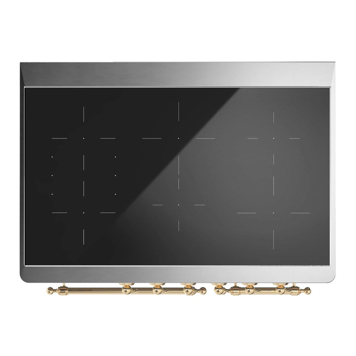 ILVE Majestic III 40-Inch Induction Range, 6 Elements, Triple Glass Door Electric Oven, Glossy Black with Brass Trim (UMDIB40NR3BKG)